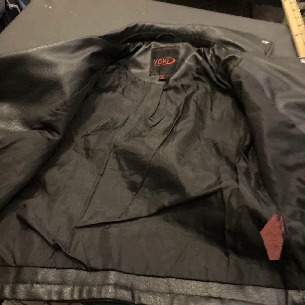Yoki Faux Leather Zipper Jacket Girls Large 12-14‎ Motorcycle Moto